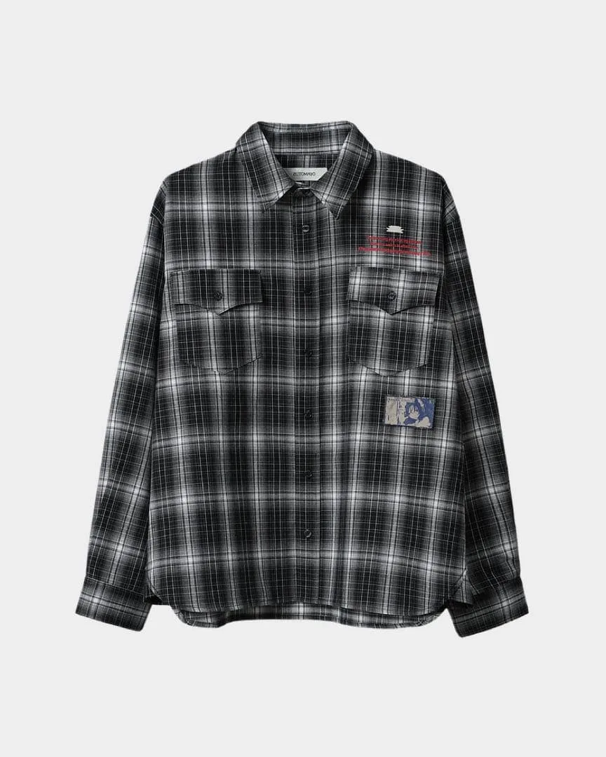 Medianoche Plaid Shirt (Black) Lサイズ