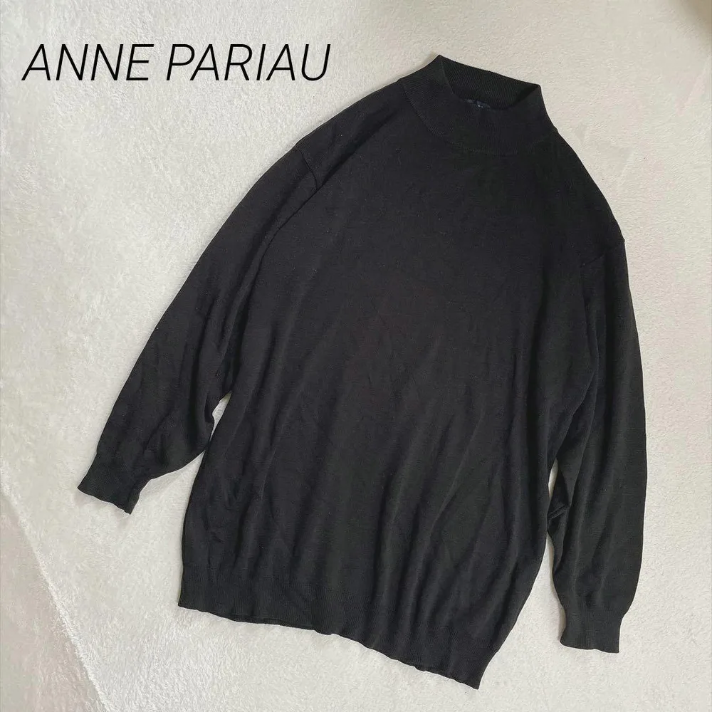 ANNE PARIAU ハイネック ニット セーター 長袖 無地 レトロ 古着