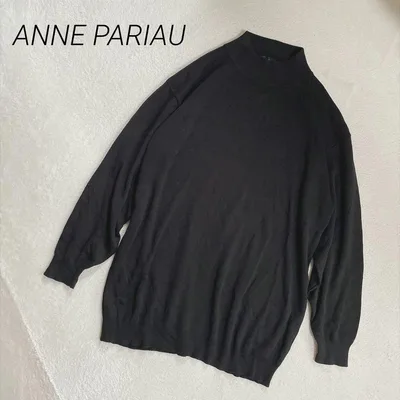 ANNE PARIAU ハイネック ニット セーター 長袖 無地 レトロ 古着