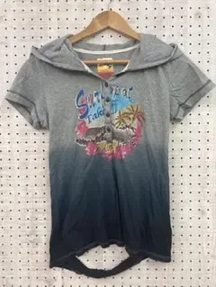 サーフ ロコガール ギャル古着 Purple&Yellow Tシャツパーカー