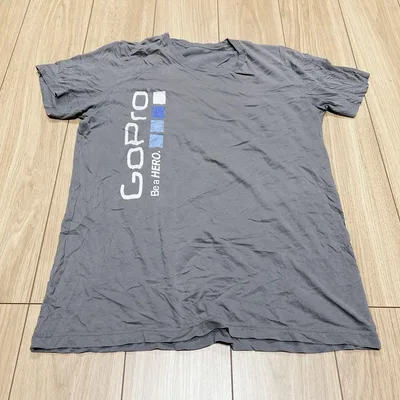 ゴープロ Tシャツ クルーネック 半袖 プリント M 灰 綿 レジャー
