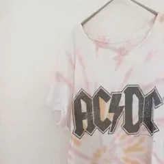 エーシーディーシー Tシャツ クルーネック タイダイ ゆったり 白 綿 ライブ