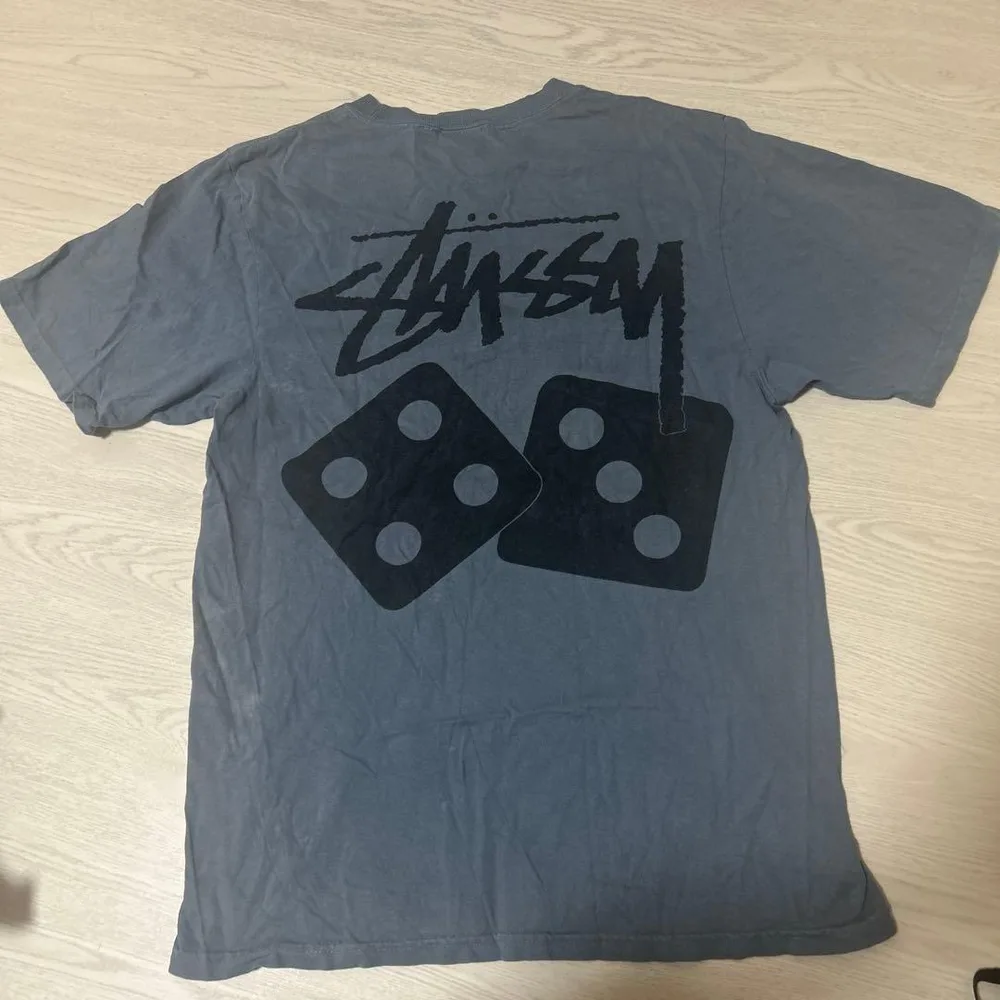 STUSSY ステューシー ダイス Tシャツ 半袖 グレー 青 S 即日発送