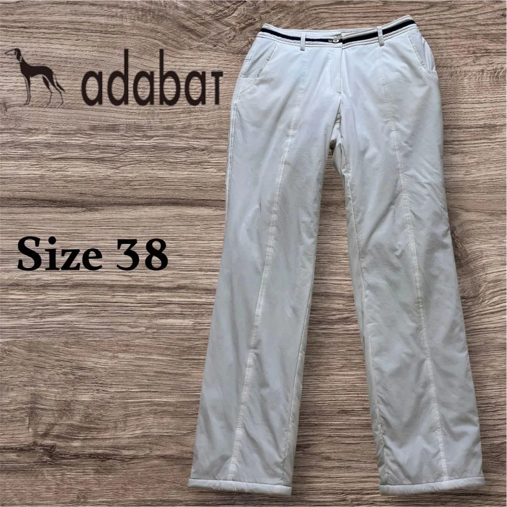 adabat メンズ ゴルフ パンツ ホワイト サイズ38 暖パン M 秋冬