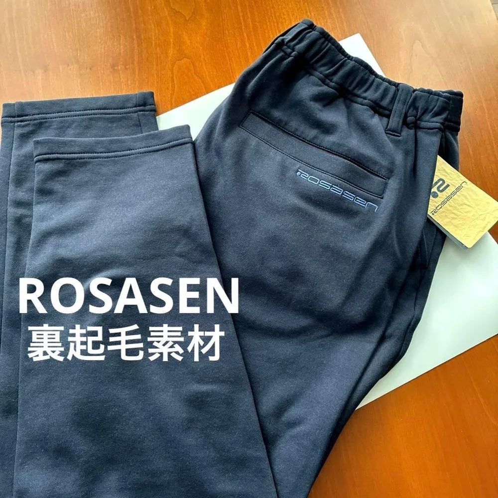【新品】ROSASEN メンズゴルフパンツ ネイビー85cm 裏起毛 ストレッチ