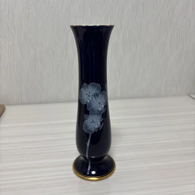香蘭社 花瓶 一輪挿し ルリ胡蝶蘭 箱付 R1202-NU7