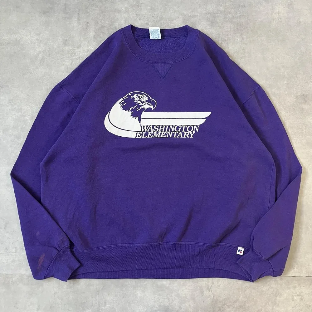 ラッセルアスレチック スウェット 古着 90s USA製 2XL 紫 17545