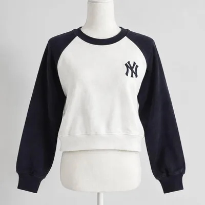 BLACK LINE ラグラン スウェット MLB NYニューヨーク・ヤンキース