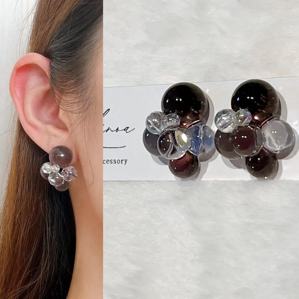 #021 レジンピアス/シャボン玉/秋冬アクセ/ハンドメイドピアス/イヤリング