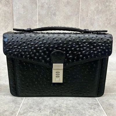 y2k vintage オーストリッチ セカンドバッグ 黒 クラッチバッグ