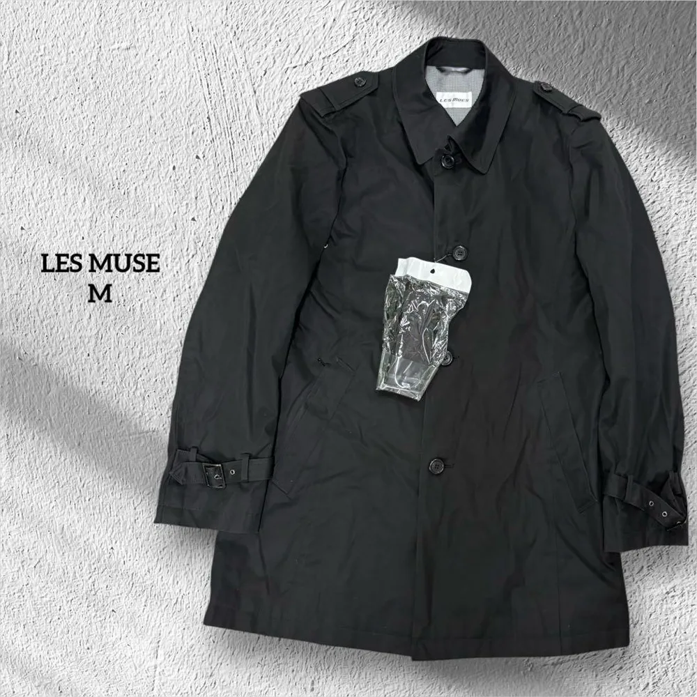 LES MUES レミュー トレンチコート メンズ M アウター 冬 ブラック