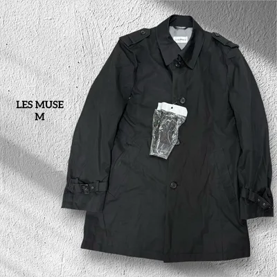 LES MUES レミュー トレンチコート メンズ M アウター 冬 ブラック