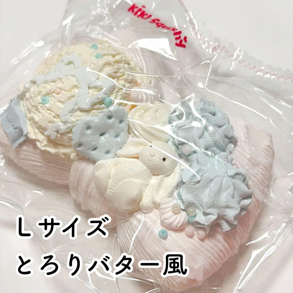 KIKIsquishy Lサイズ うさぎリボン とろりバター風