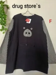 drug store's ☆ドラッグストアーズ•異素材チェック長袖カットソー