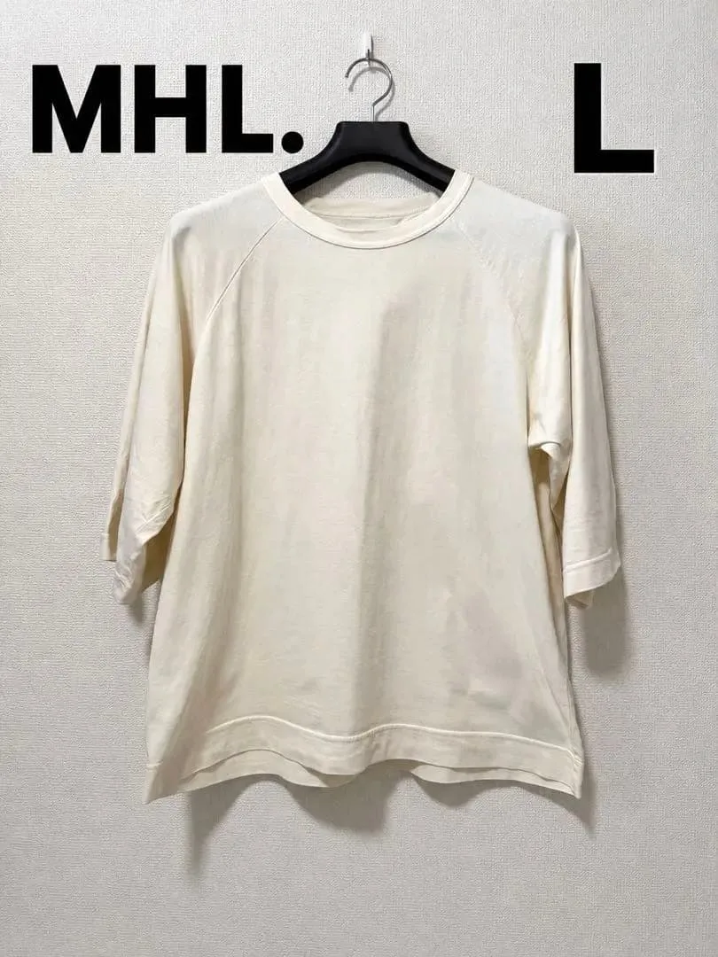 MHL. MARGARET HOWELL ラグラン Tシャツ オフホワイト L