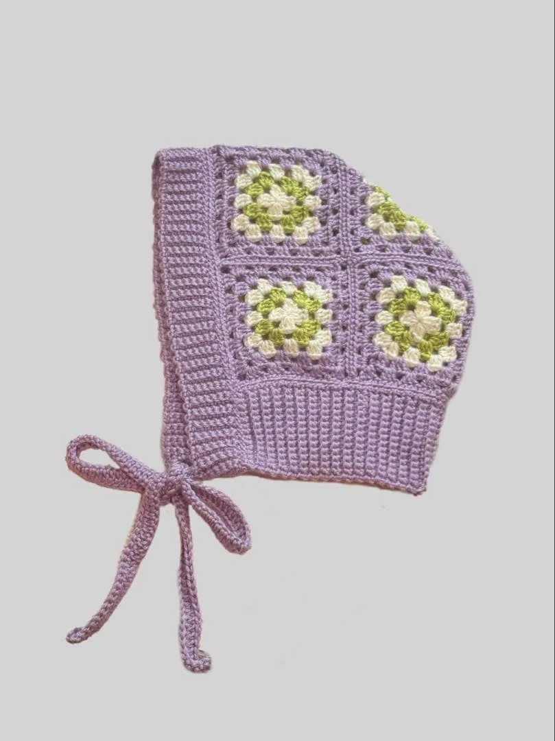 ハンドメイド ボンネット帽