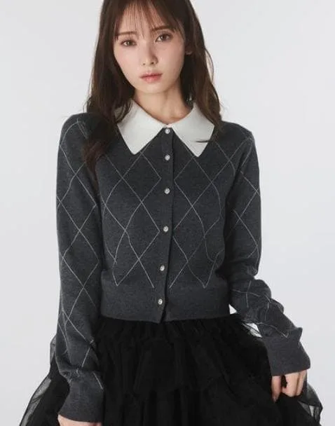 Snidel 【USAGI ONLINE限定】アーガイルチェックカーディガン