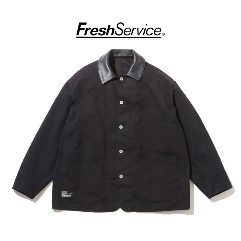 フレッシュサービス 26AW 襟レザー カバーオール ジャケット M