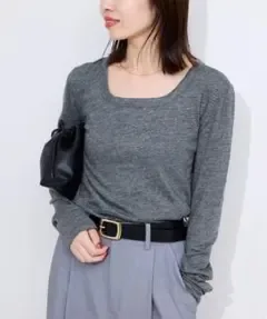 SLOBE IENA TCスラブワイドネックロンTEE グレー