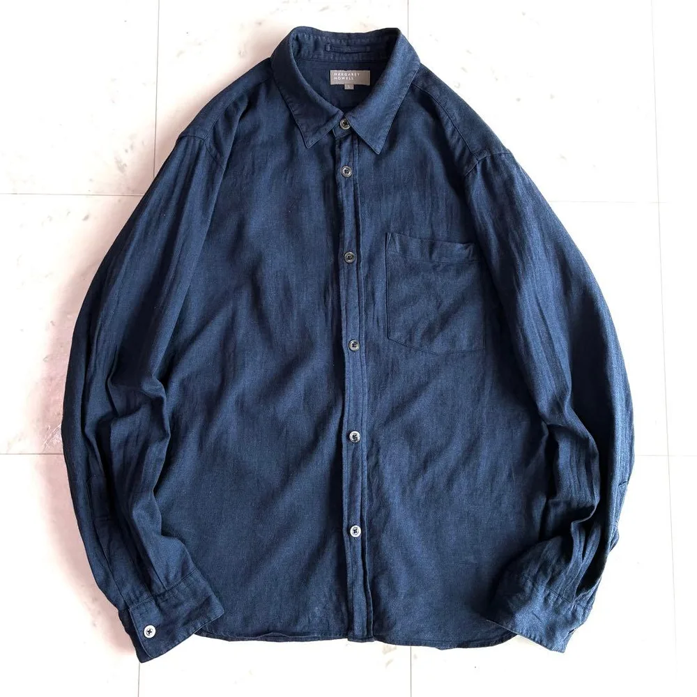 MARGARET HOWELL マーガレットハウエル コットンカシミヤシャツ L