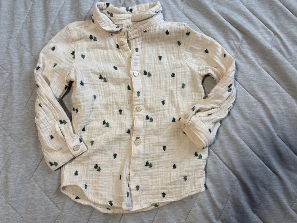 H&M ベビー 長袖シャツ 木柄 90cm