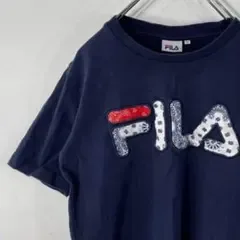 AE3729 FILA 半袖Tシャツ ネイビー レディース M ポス