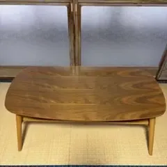 不二貿易 折れ脚センターテーブル ノルン ウォールナット 幅100cm 棚付き