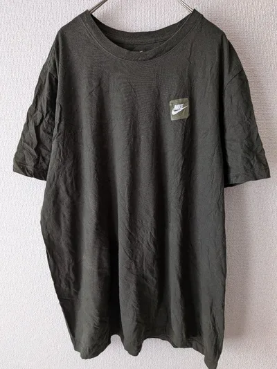 ナイキ ロゴプリント Tシャツ クルーネック 半袖【L】深緑 綿 デイリー