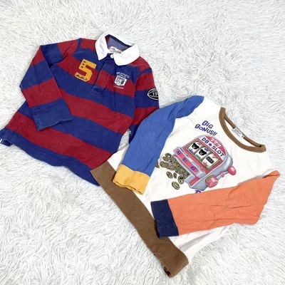 子ども服 ミキハウス トレーナー 長袖ポロシャツ ラガーシャツ サイズ120