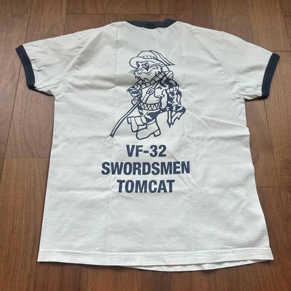 BUZZ RICKSON プリント リンガーTシャツ xsmall 34-36