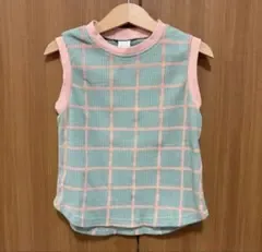 futafuta チェック柄 ノースリーブ 100cm