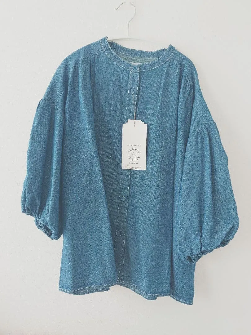 SEASON REASON デニムブラウス 七分袖 L