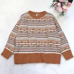 美品 ロゴスデイズ 長袖ニット レディース カジュアル セーター 大きいサイズ