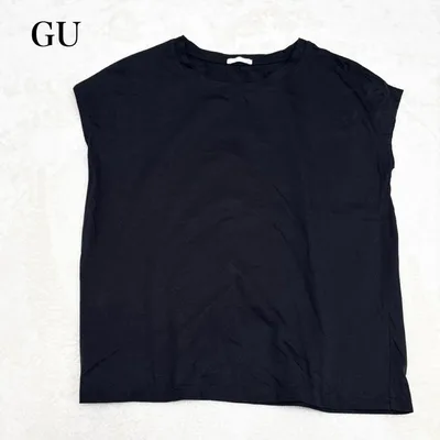 GU マーセライズドT シャツ フレンチスリーブ クルーネック シンプル ラフ