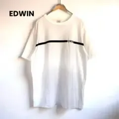 【EDWIN】エドウィン ロゴプリント Tシャツ ホワイト Mサイズ 半袖 白