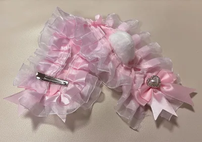 アイドル ヘアアクセサリー ハンドメイド 猫耳 ヘッドドレス ライトピンク