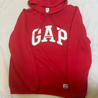 GAP ロゴ刺繍 プルオーバーパーカー レッド XL
