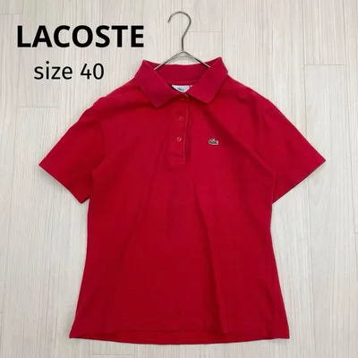 ◆ LACOSTE ラコステ 半袖 刺繍 ポロシャツ 鹿の子 ヴィンテージ 40