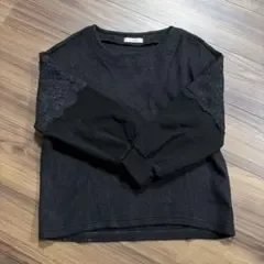 mink chair レース切替ニット ブラック