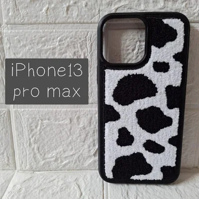 iPhone13 pro max スマホケース カバー 乳牛柄 ふわふわ TPU