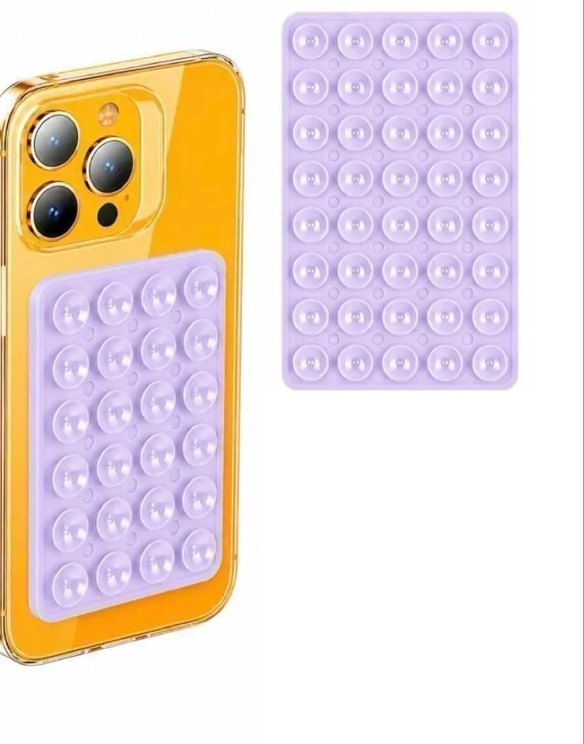 薄紫 1枚シリコン吸盤スマホホルダー 両面40粒吸着 スマホスタンド