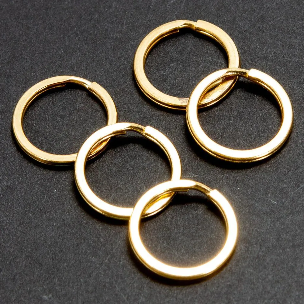 真鍮製リング(二重)5点セット 直径20mm キーホルダー チャーム 新品