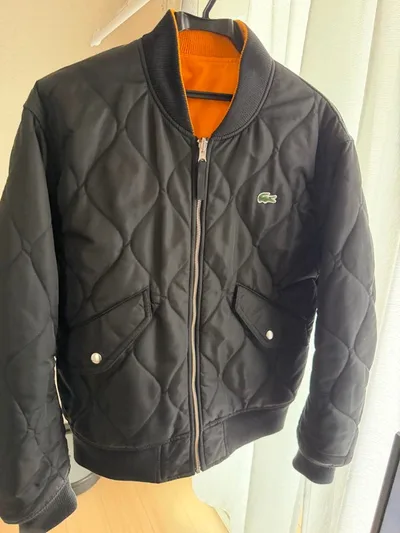 LACOSTE キルティング ボンバージャケット ブラック