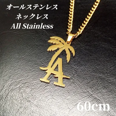 〔ステンレスネックレス〕 LAネックレス ゴールド LA wxf036
