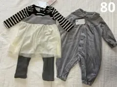 新品 バースデー 西松屋 カバーオール ロンパース 80 ①