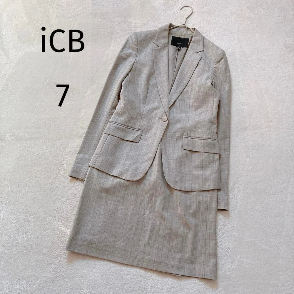 アイシービー iCBスカートスーツ セットアップ グレー S オフィス