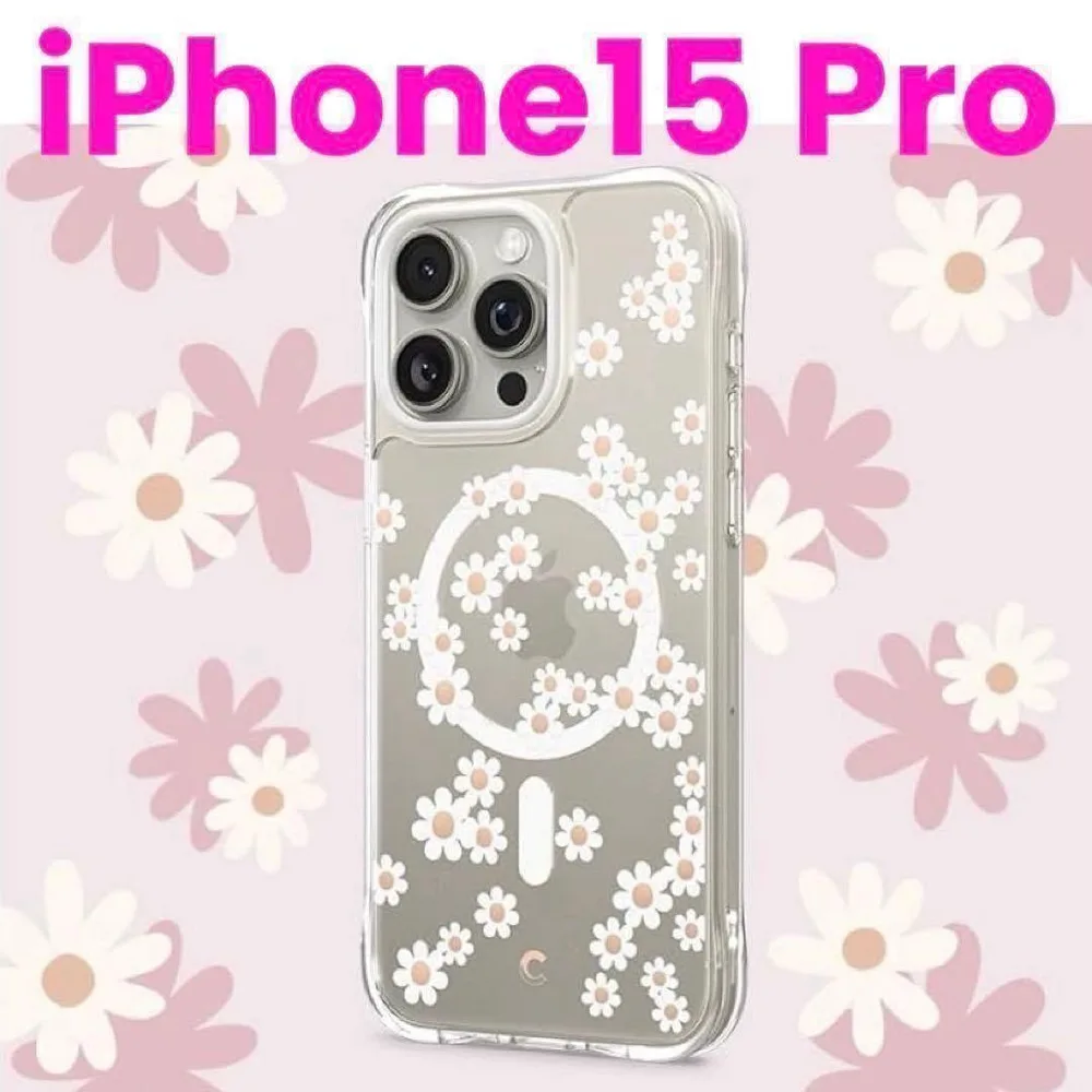 iPhone15 Pro スマホケース MagSafe対応 花柄 全面保護