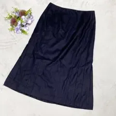 SCAPA スキャパ スカート 40 Lネイビー ウール 高級感 美シルエット