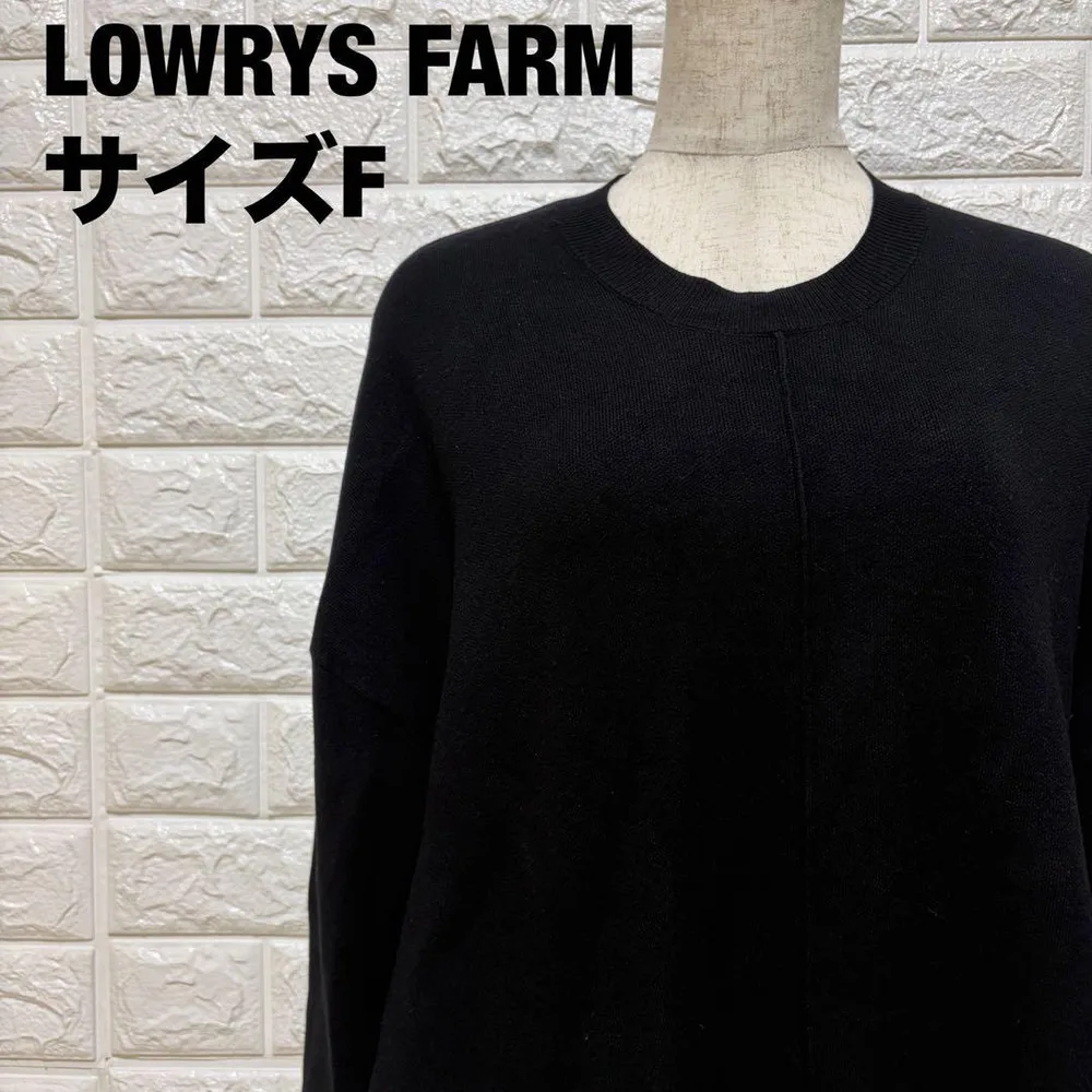 LOWRYS FARM ブラック 長袖ニット F ゆったりシルエット【2617】