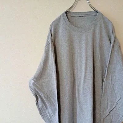 USA古着 長袖ロングTシャツ グレー M